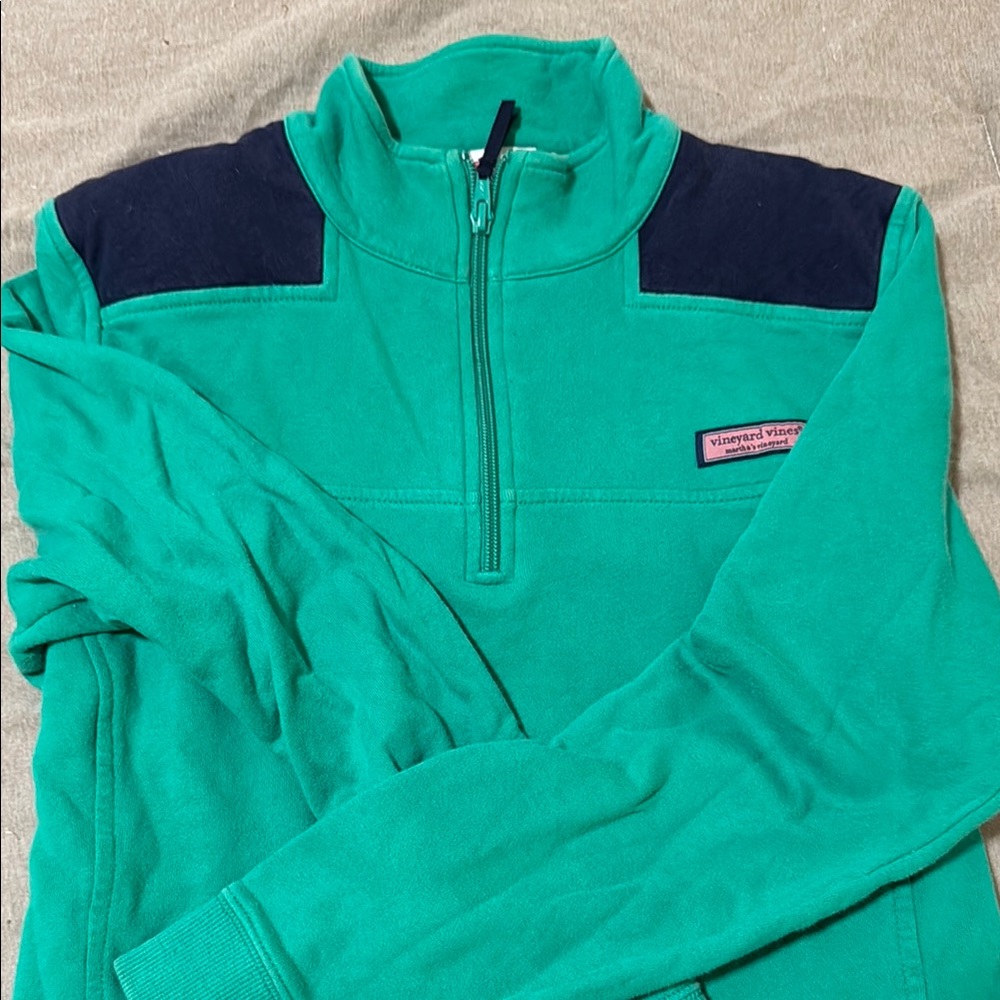 Vineyard Vines Green and Navy Pullover